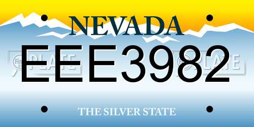 EEE3982 Nevada License Plate