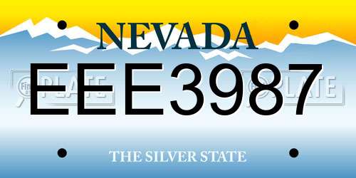 EEE3987 Nevada License Plate