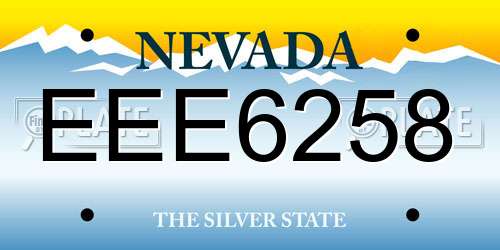 EEE6258 Nevada License Plate