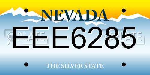 EEE6285 Nevada License Plate
