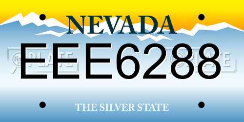 EEE6288 Nevada License Plate