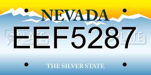 EEF5287 Nevada License Plate