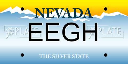 EEGH Nevada License Plate