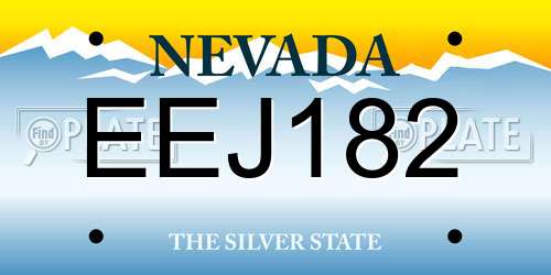 EEJ182 Nevada License Plate