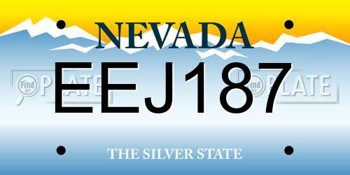 EEJ187 Nevada License Plate
