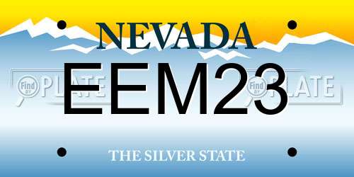 EEM23 Nevada License Plate