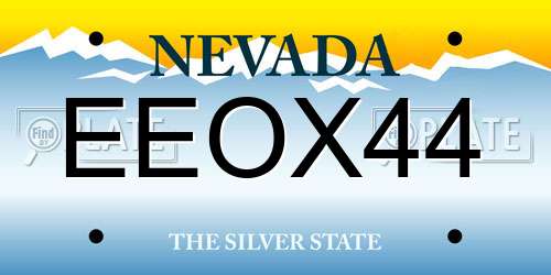 EEOX44 Nevada License Plate