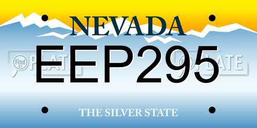 EEP295 Nevada License Plate