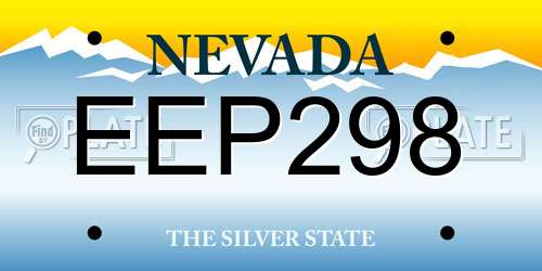 EEP298 Nevada License Plate