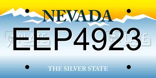 EEP4923 Nevada License Plate