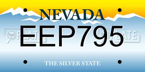 EEP795 Nevada License Plate