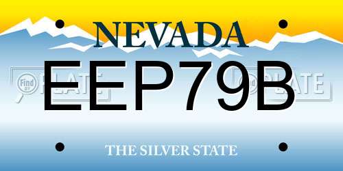 EEP79B Nevada License Plate