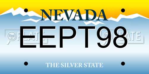 EEPT98 Nevada License Plate