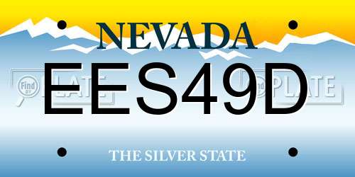 EES49D Nevada License Plate