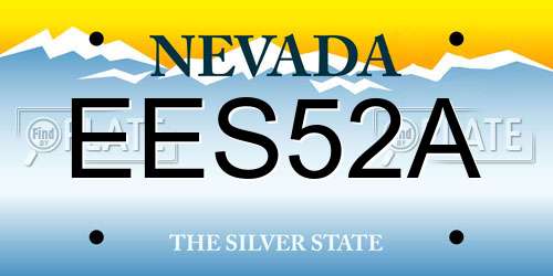 EES52A Nevada License Plate