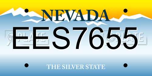 EES7655 Nevada License Plate