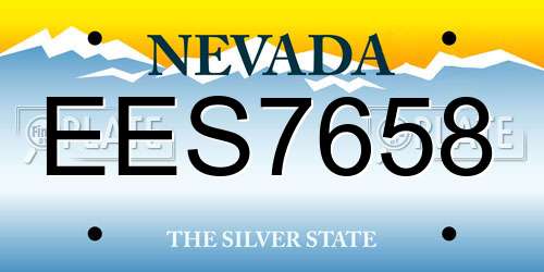 EES7658 Nevada License Plate