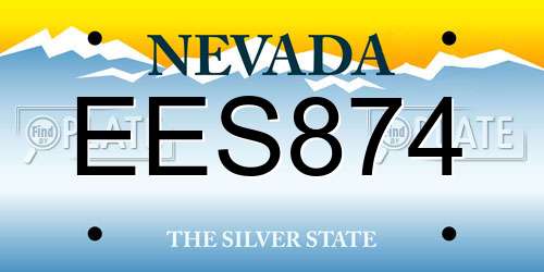 EES874 Nevada License Plate