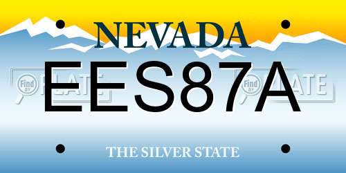 EES87A Nevada License Plate