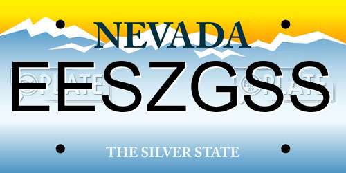 EESZGSS Nevada License Plate