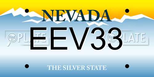 EEV33 Nevada License Plate
