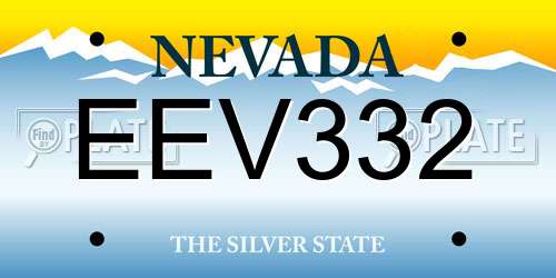 EEV332 Nevada License Plate