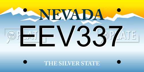 EEV337 Nevada License Plate