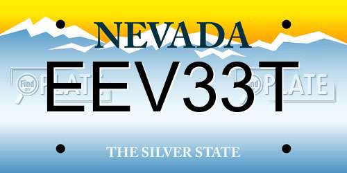 EEV33T Nevada License Plate