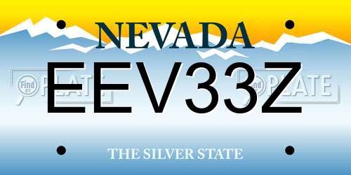 EEV33Z Nevada License Plate