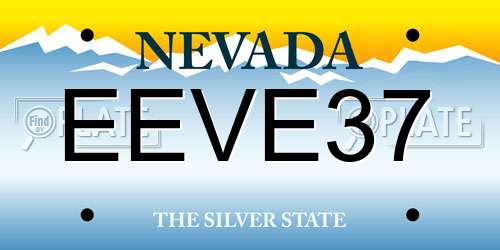 EEVE37 Nevada License Plate