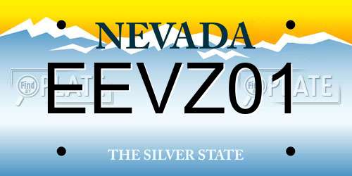 EEVZ01 Nevada License Plate