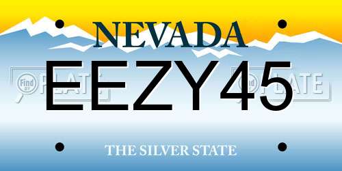 EEZY45 Nevada License Plate