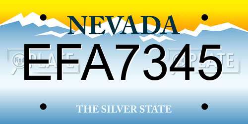 EFA7345 Nevada License Plate