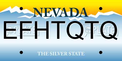 EFHTQTQ Nevada License Plate