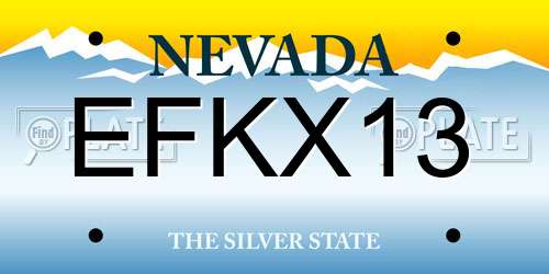 EFKX13 Nevada License Plate