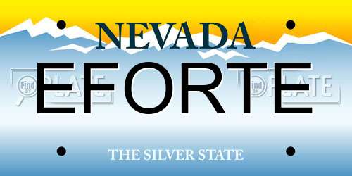EFORTE Nevada License Plate
