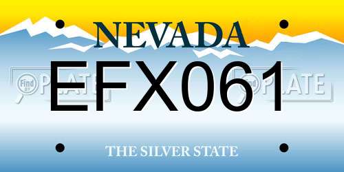 EFX061 Nevada License Plate