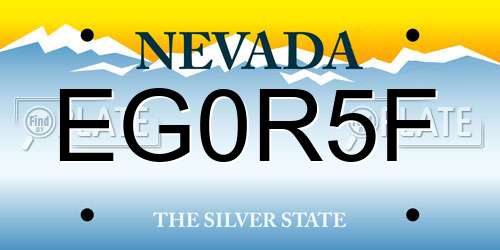 EG0R5F Nevada License Plate