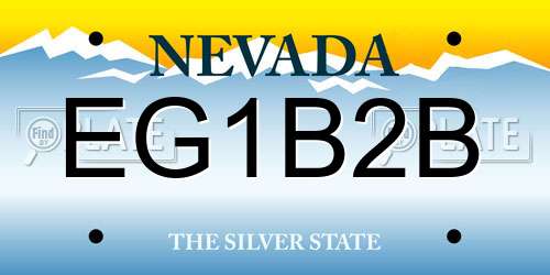 EG1B2B Nevada License Plate