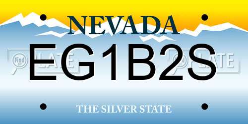 EG1B2S Nevada License Plate