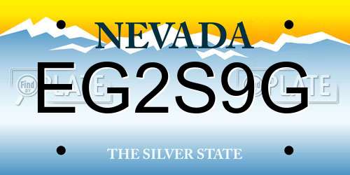 EG2S9G Nevada License Plate