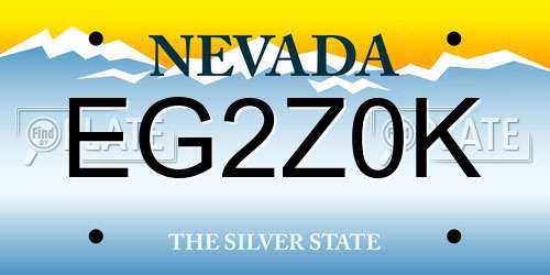 EG2Z0K Nevada License Plate