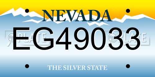 EG49033 Nevada License Plate