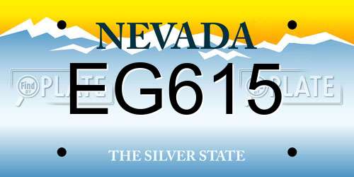 EG615 Nevada License Plate