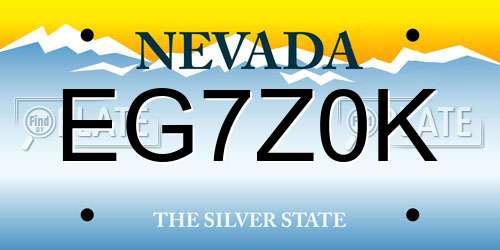 EG7Z0K Nevada License Plate