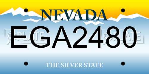 EGA2480 Nevada License Plate