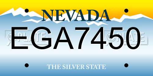 EGA7450 Nevada License Plate