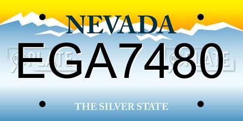 EGA7480 Nevada License Plate
