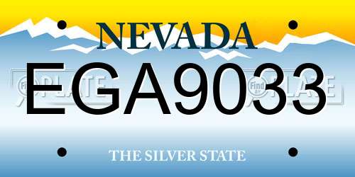 EGA9033 Nevada License Plate