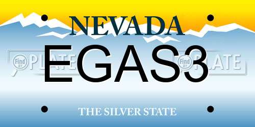 EGAS3 Nevada License Plate